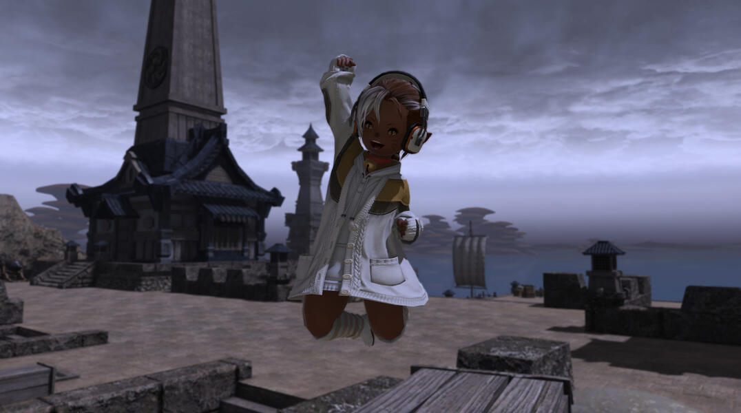 Hooray for cloudy days letting Yotsuba wear this calico shrt!