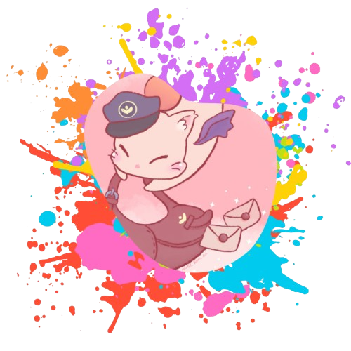 Postmoogle art of a postmoogle flying with their bag shedding letters